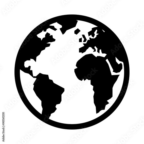 Globe Map Earth Seo Flat Isolated Icon Vector