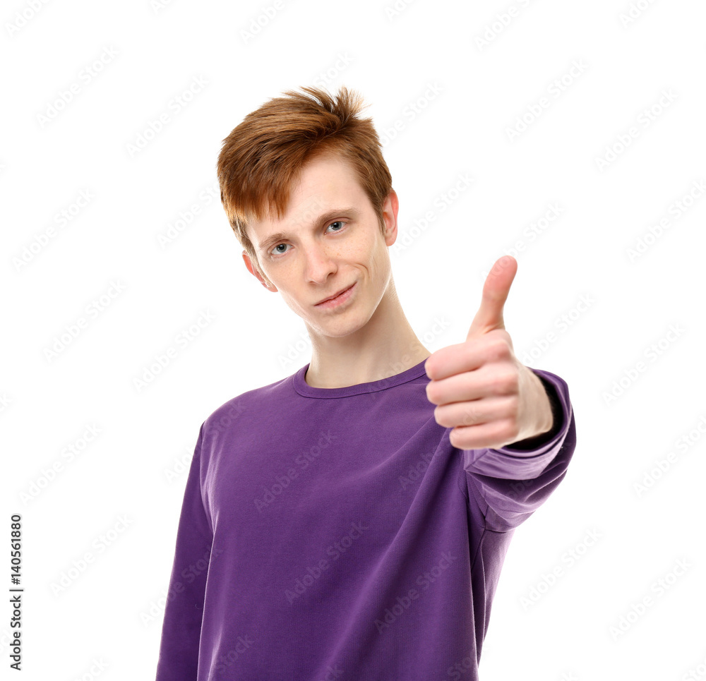 Teenager in casual clothes on white background Teenager in casual clothes on white background