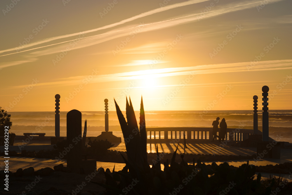 Last sunlight hits the beach, Aglou Plage, Morocco