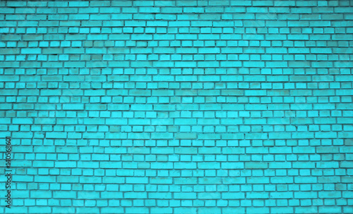 Turquoise brick wall background