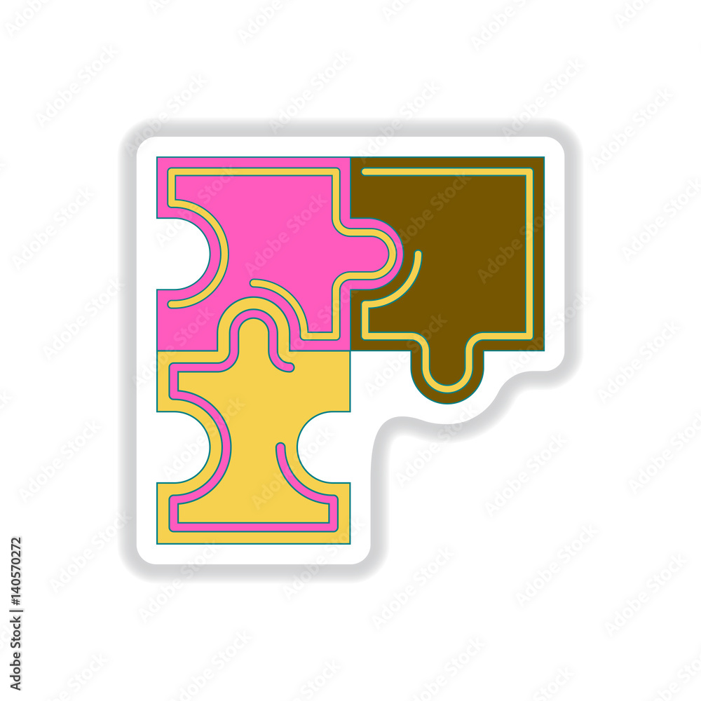 Vector illustration in paper sticker style Puzzles Vector illustration in paper sticker style Puzzles