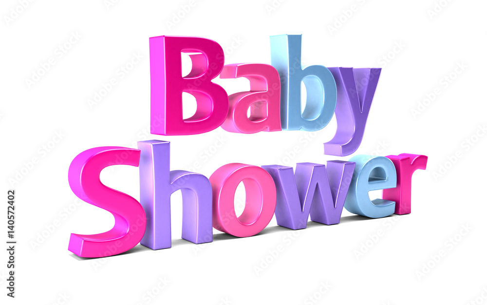 Baby Shower Celebration Word. 3D Rendering Illustration Baby Shower Celebration Word. 3D Rendering Illustration