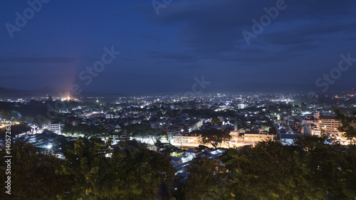 Maesai city northest city in thailand Night cityscape. Northest city for border trade to tachileik city of myanmar ( chiangrai, thailand )