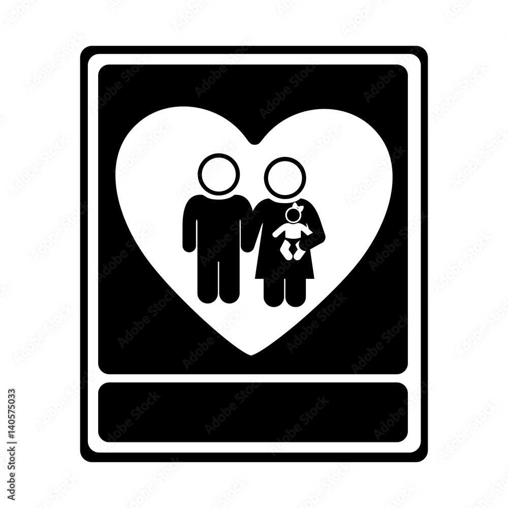 monochrome portrait of family unity vector illustration monochrome portrait of family unity vector illustration