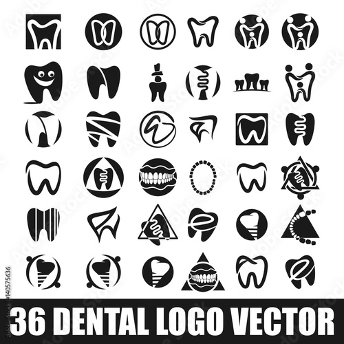 logo set of dental, vector icon set.