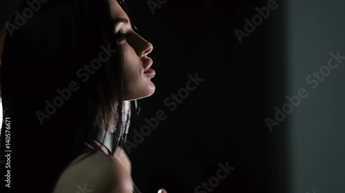 Brunette female profile