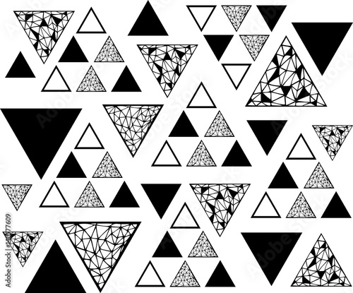 Abstract Seamless pattern with geometric elements, triangles