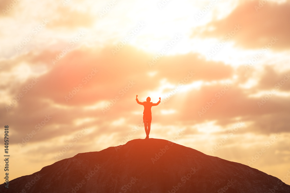 silhouette of businesswoman