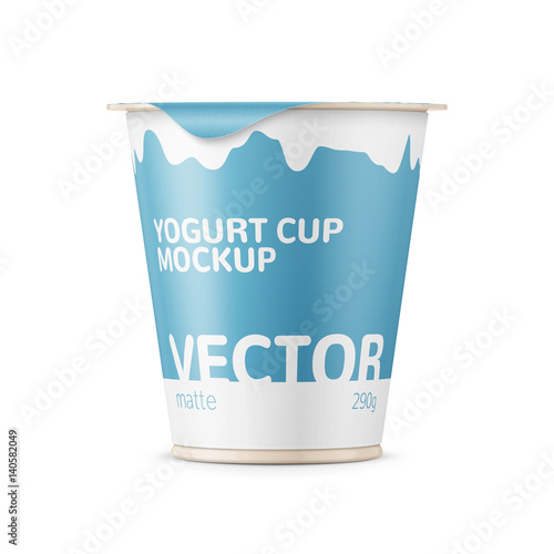White yogurt pot template.