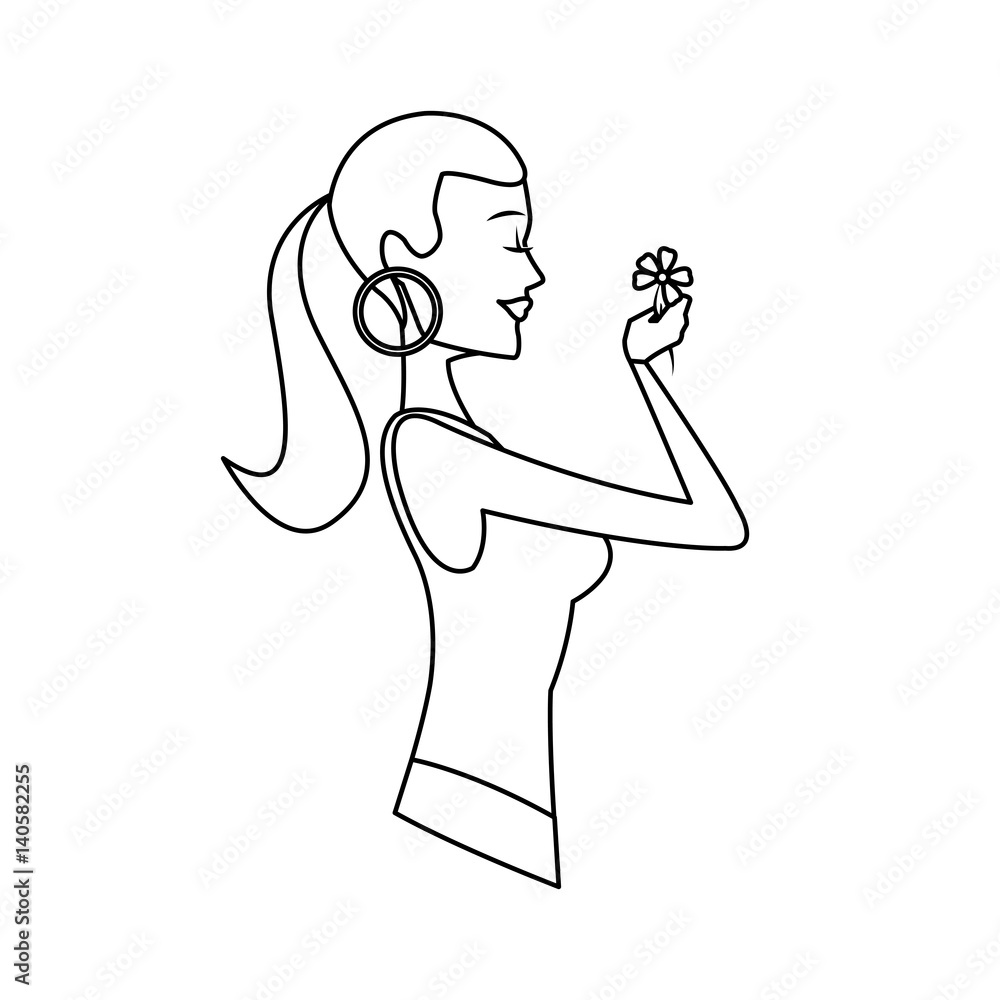 beautiful young woman with sexy ponytail icon image vector illustration design beautiful young woman with sexy ponytail icon image vector illustration design