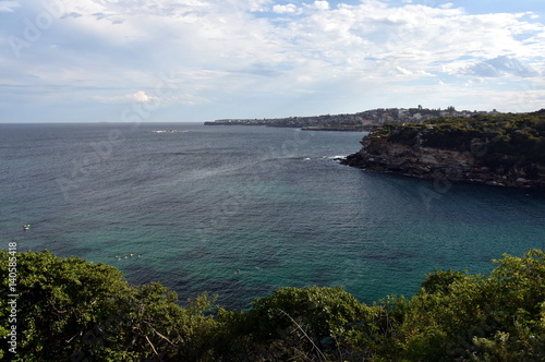 Eastern coastal view at Gordon Bay. Coogee and Maroubra beach on a cloudy day in summer time.