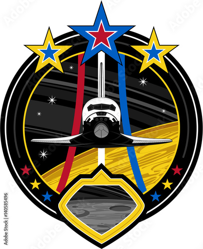 Cartoon Space Shuttle Badge