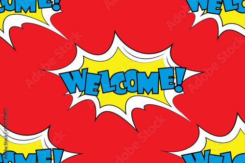 Welcome!- Comic sound effects in pop art style
