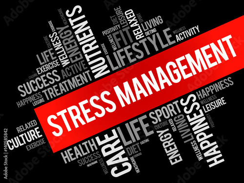 Stress Management word cloud background, health concept