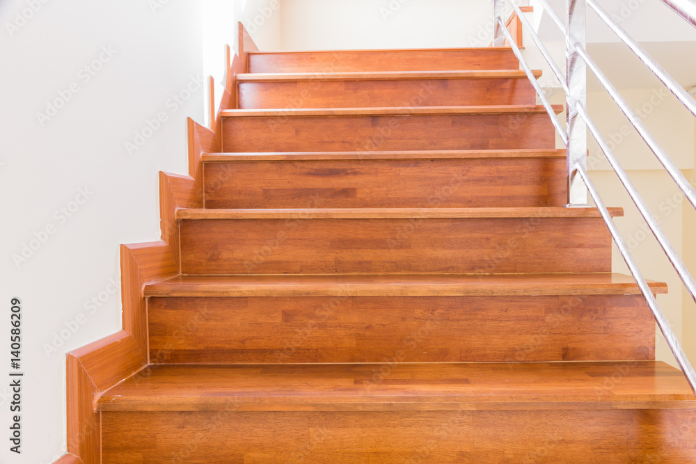 Home building interior empty room design staircase concrete top wood stainless steel handrails Home building interior empty room design staircase concrete top wood stainless steel handrails