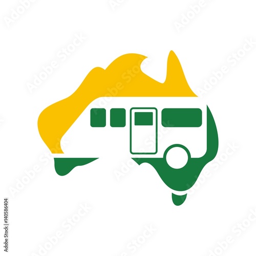 caravan and australia logo vector.