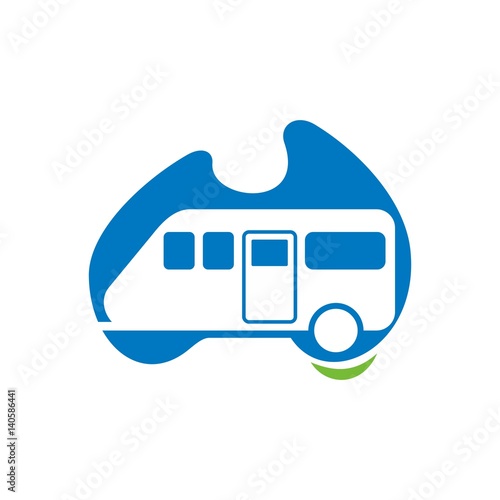 caravan and australia logo vector.