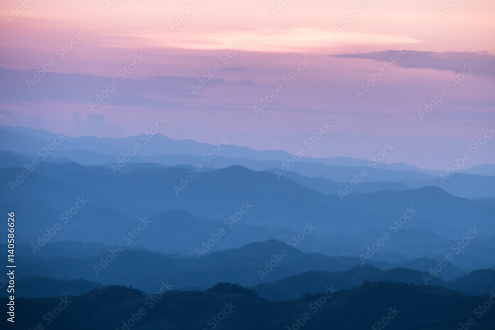Beautiful twilight landscape in rain forest Beautiful twilight landscape in rain forest