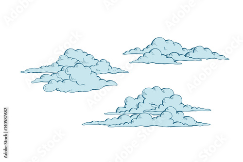 Set of cumulus clouds