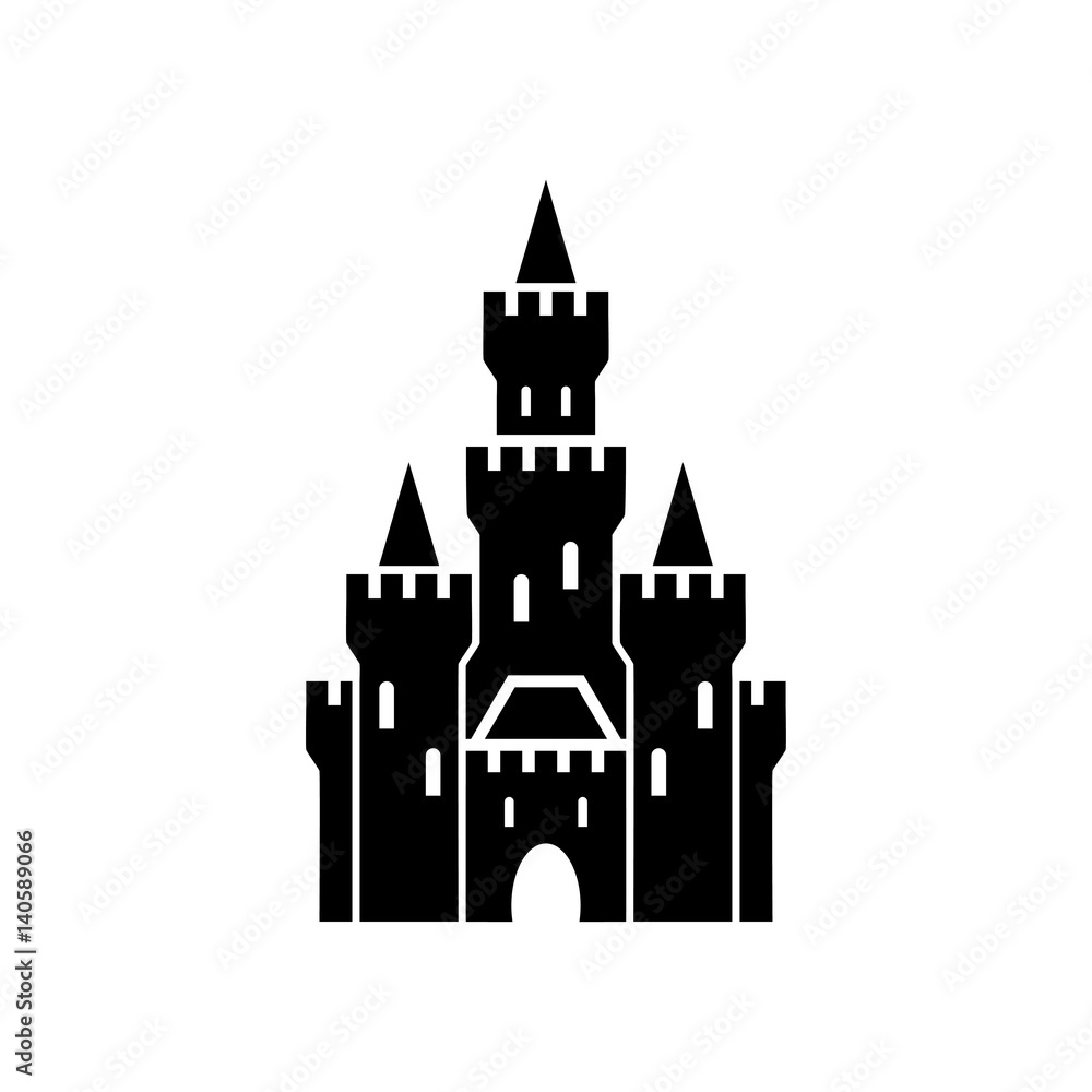 castle symbol icon on white background
