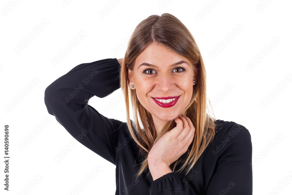 Gorgeous young woman on isolated background Gorgeous young woman on isolated background