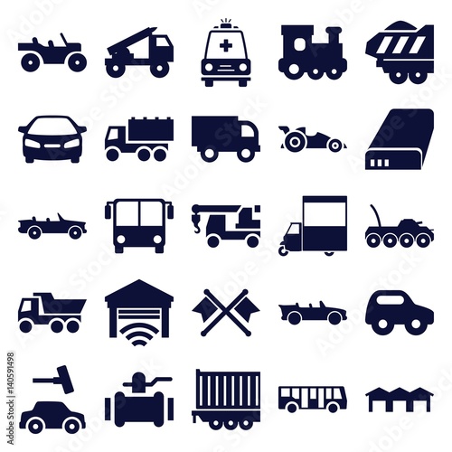 Set of 25 auto filled icons