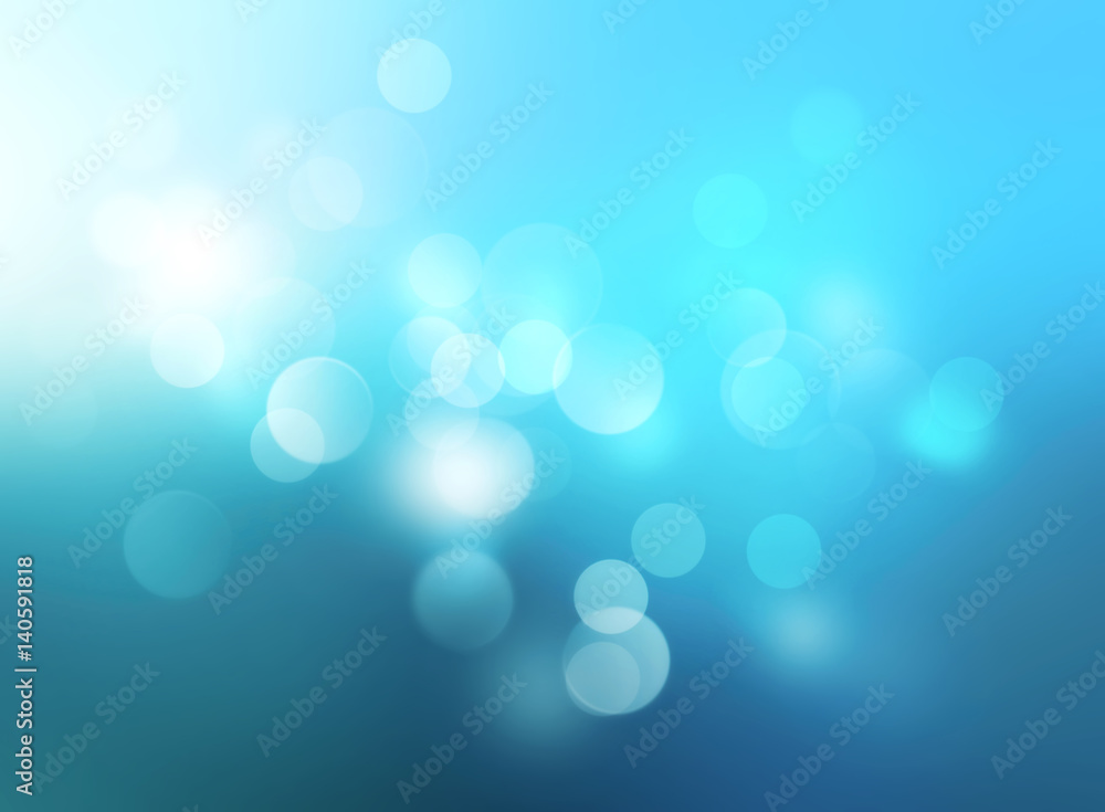 Underwater blue blurred background.Winter xmas backdrop. - obrazy, fototapety, plakaty 