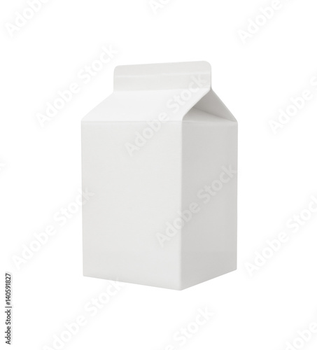 blank milk package isolated on white background