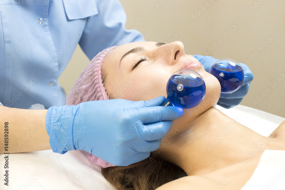 Process cosmetic mask of massage and facials in beauty salon Process cosmetic mask of massage and facials in beauty salon