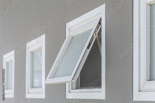 awning window open, modern home aluminium push windows. photo