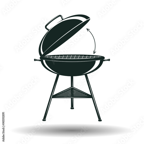 Monochrome BBQ grill sign