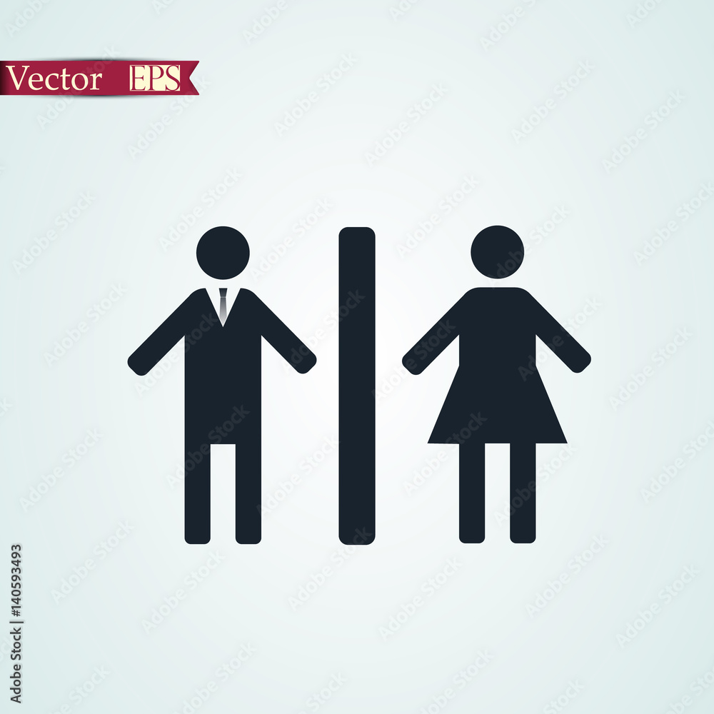Man and woman toilet vector icon Stock Vector | Adobe Stock
