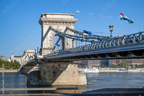 Photography Chain bridge in Budapest at summer