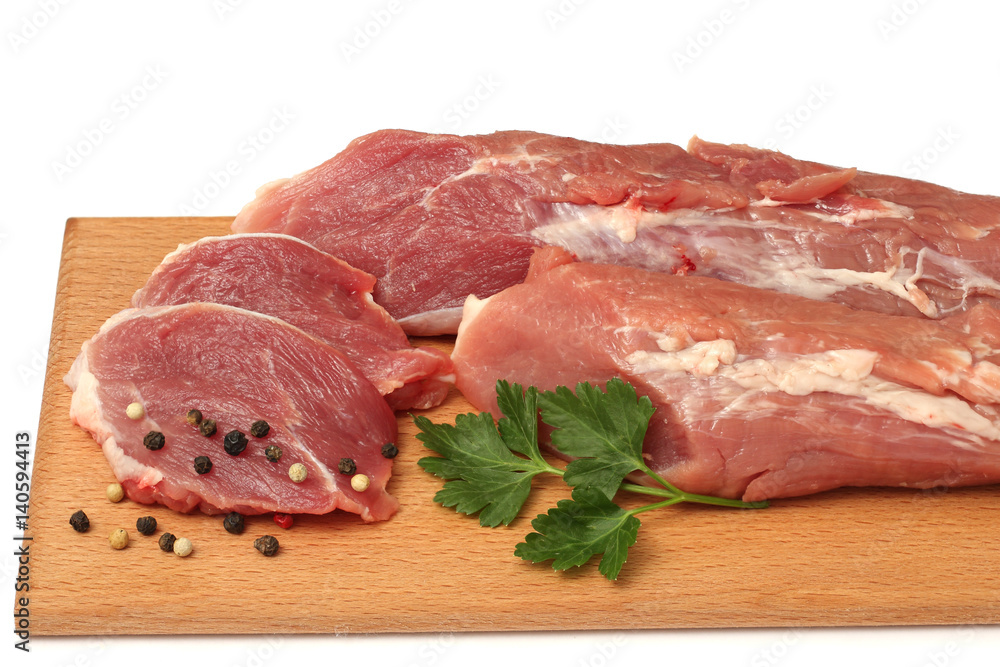 fresh raw meat isolated on white background