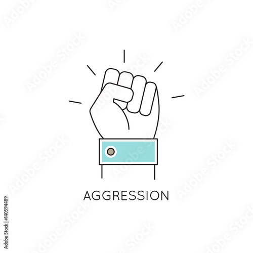 Aggression line icon