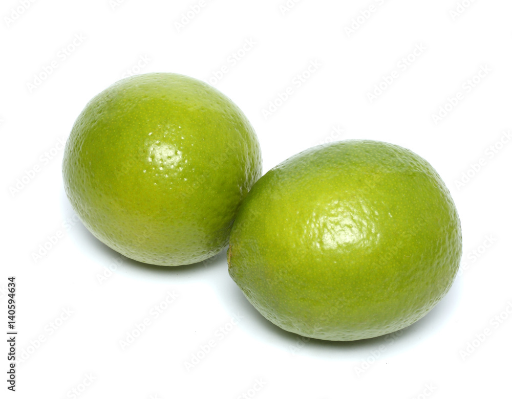 2 green lime isolated on white background 2 green lime isolated on white background
