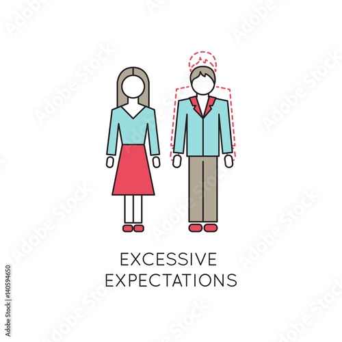 Excessive expectations line icon