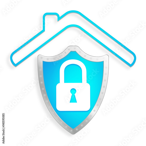 cadenas sécurité sur bouclier bleu