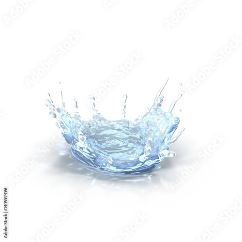 water splash isolated on white. 3D illustration