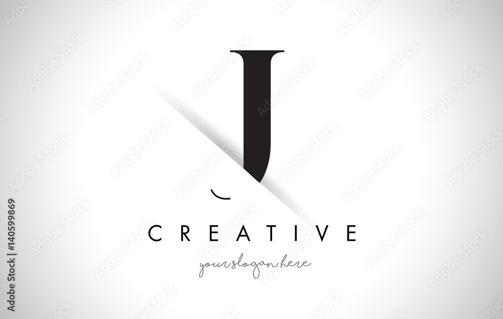 J Letter Logo Design with Creative Paper Cut J Letter Logo Design with Creative Paper Cut