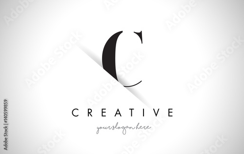 C Letter Logo Design with Creative Paper Cut