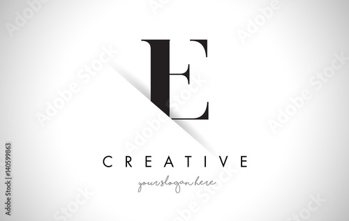 E Letter Logo Design with Creative Paper Cut