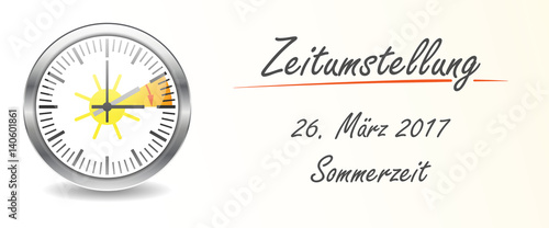 Zeitumstellung am 26. März 2017 - Banner (in Silber)