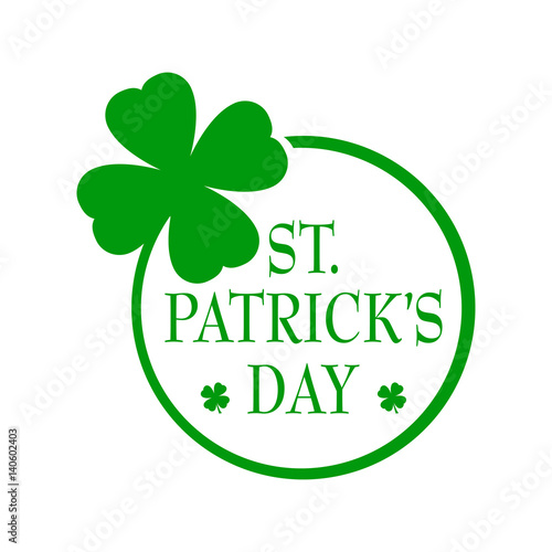Icono plano St. Patrick's Day con trebol tallo circulo verde
