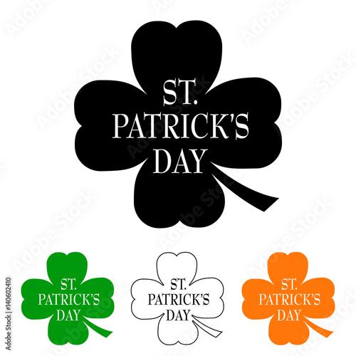 Icono plano St. Patrick's Day en trebol varios colores