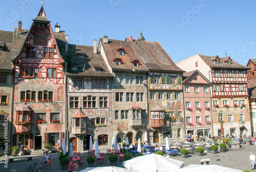 Εκτύπωση καμβά The beautiful medieval town of Stein am Rhein on Switzerland