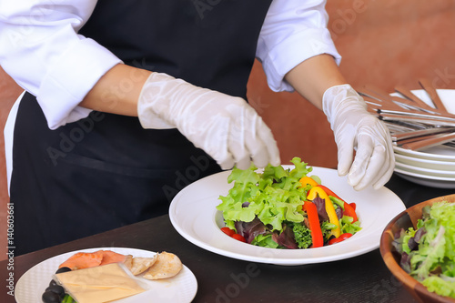 Chef Decorating Salad bowl