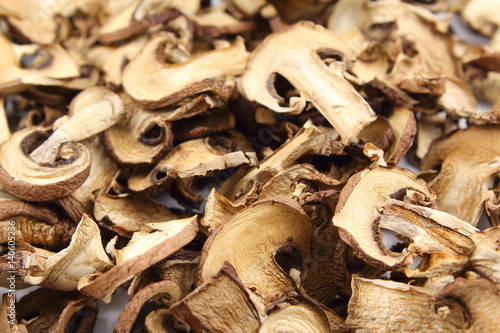 dried mushroom slices food background texture