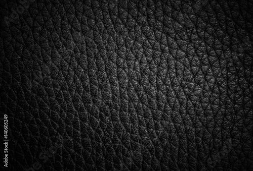background and texture of real black leather sheet