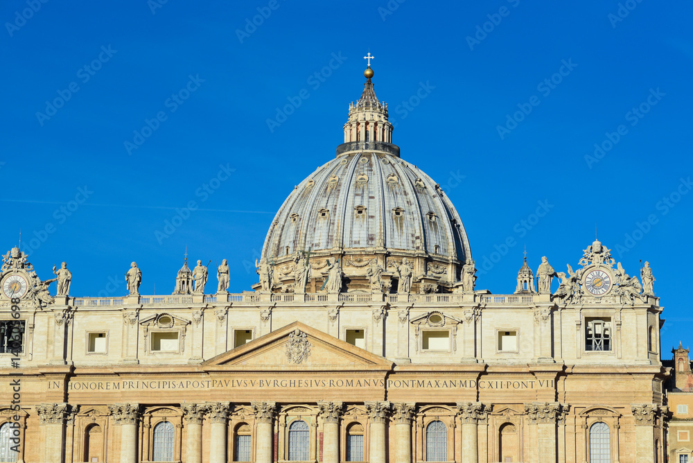 St Peter basilica dome and facade